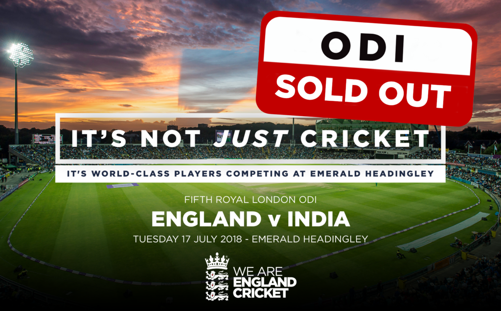 England v India ODI Sold Out Yorkshire County Cricket Club