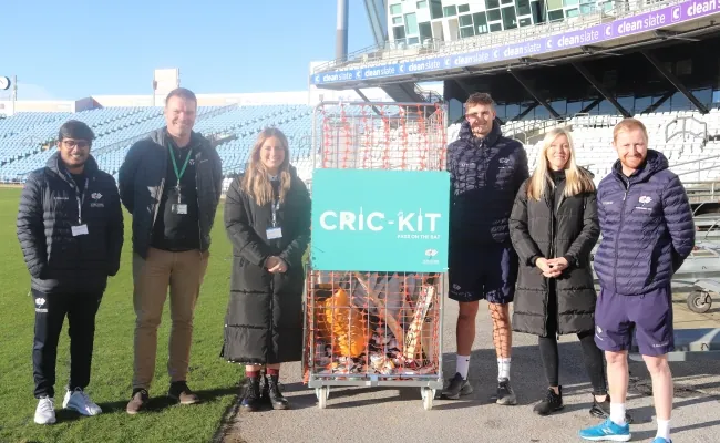 Grand opening of Cric-Kit at Headingley. Players, partners and the YCF present