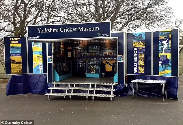 Pop up cricket museum present at a game in York