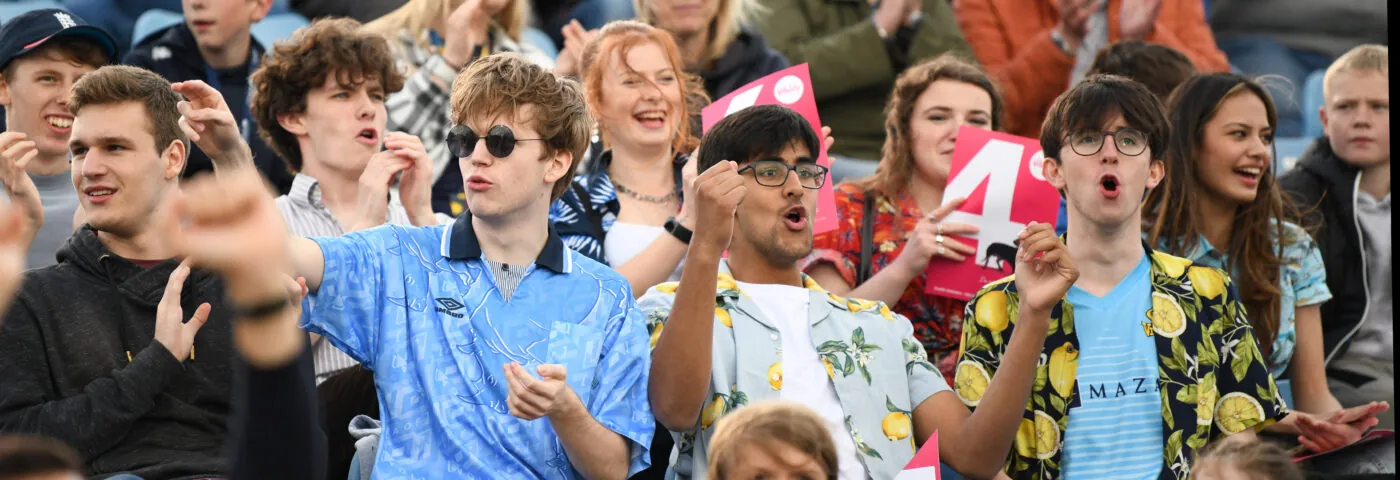 Supporters enjoying a Vitality Blast game at Headingley in 2022.