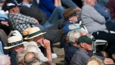 Yorkshire CCC members watching a game at Headingley