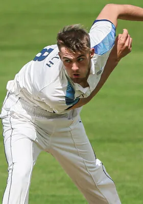 Dominic Leech bowling a ball from the 2021 county championship campaign