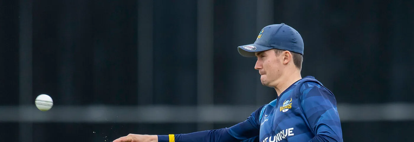 Jack Shutt fielding in a royal london one day cup fixture from 2022