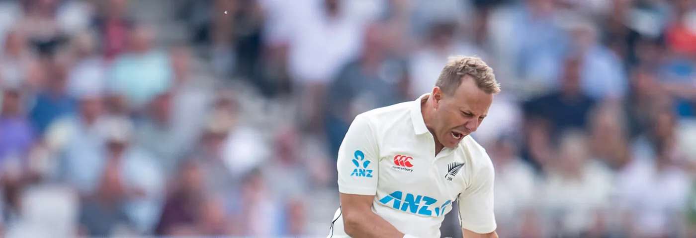 Neil Wagner celebrating a wicket at headingley for new zealand