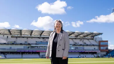 Pictured Dr Jane Powell, the President of Yorkshire County Cricket Club at Headingley.