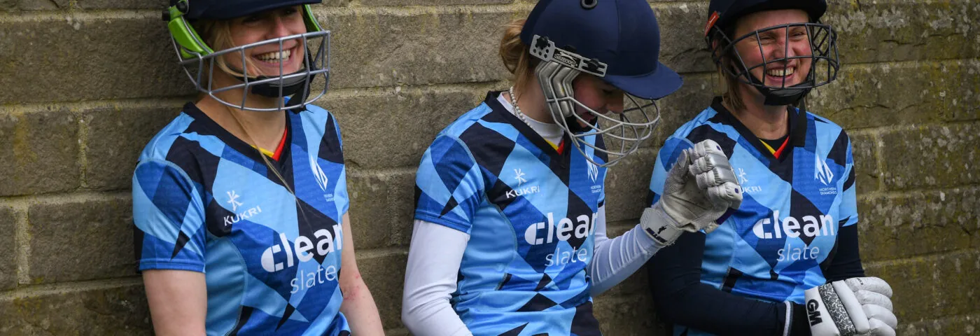 Pictured, women cricketers in Yorkshire wearing the new T20 kit for the Northern Diamonds, which celebrates and showcases the recreational game across the region.