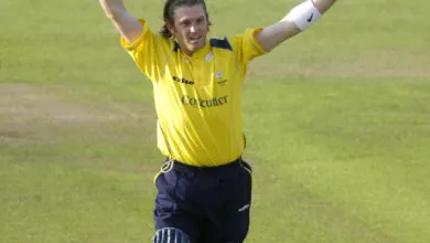 Ian Harvey celebrating having scored a T20 hundred