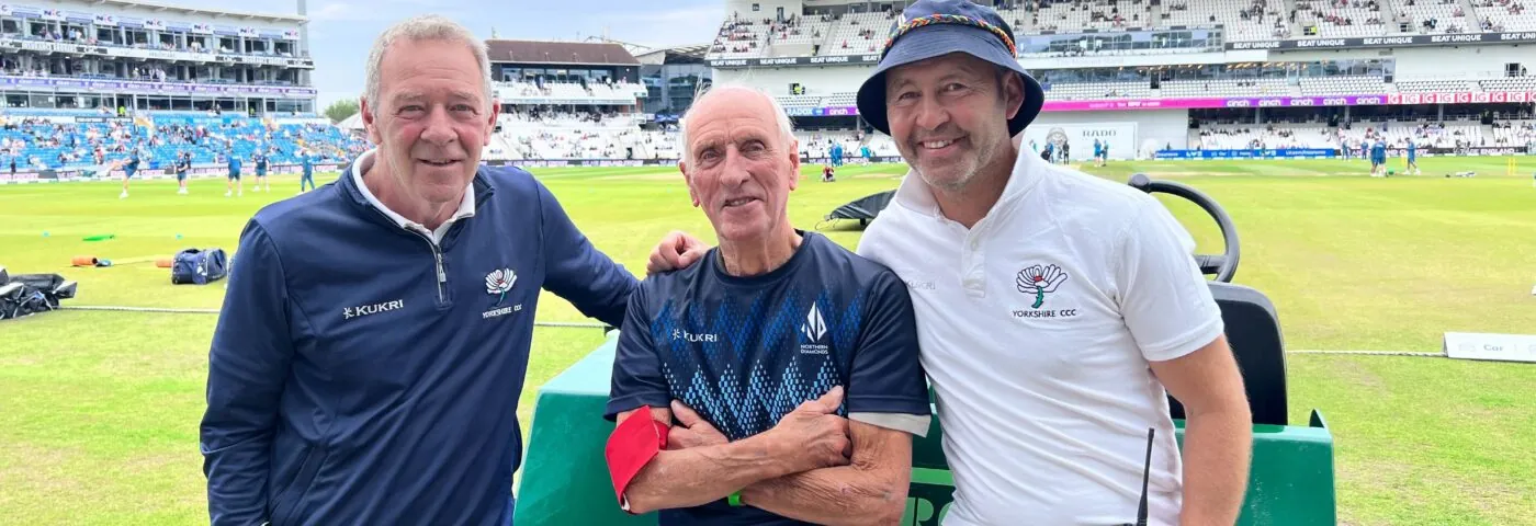 Yorkshire grounds staff Andy Fogarty, Keith Boyce and Richard Robinson