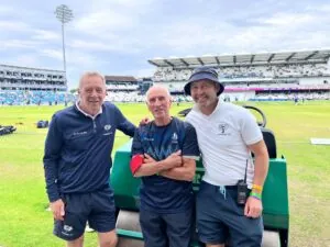 Yorkshire grounds staff Andy Fogarty, Keith Boyce and Richard Robinson