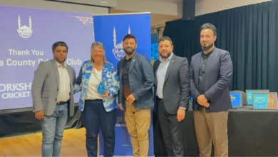 From left: Yaseen Mohammed, YCCC Board member, is pictured alongside YCCC President Dr Jane Powell, Mo Hussain, Equality, Diversity and Inclusion Manager for YCCC, Zia Salik, Deputy Director, Islamic Relief UK and Jamal Afzal, North Fundraising Manager for Islamic Relief UK.