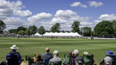 Supporters watching cricket at York Cricket Club.