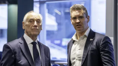 Colin Graves and Stephen Vaughan pictured at the February 2024 EGM