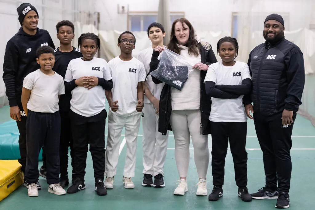 Pictured Andre Jackson (far left), alongside a number of ACE in Sheffield youngsters, as they celebrate Monika Urbanska (centre), who was presented with an Ace T-shirt recently for her incredible volunteer work with the programme after helping out from the very beginning. 