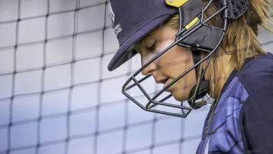 Picture by Allan McKenzie/SWpix.com - 19/05/2023 - Cricket - The Charlotte Edwards Cup - Northern Diamonds v Western Storm - Headingley Stadium, Leeds, England - Northern Diamonds' Sterre Kalis.