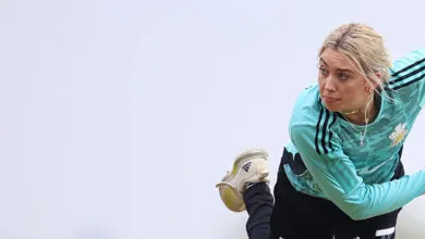 COULSDON, ENGLAND - MAY 02: Claudie Cooper of Surrey bowls during the Vitality Women's County T20 match between Surrey Women and Hampshire Women at Chipstead Cricket Club on May 02, 2022 in Coulsdon, England. (Photo by Ben Hoskins/Getty Images for Surrey CCC)