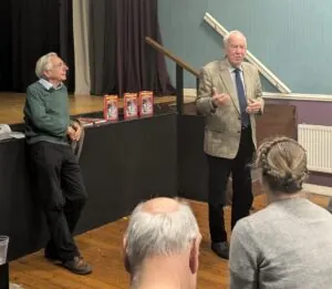 Geoff Cope talking at a book launch