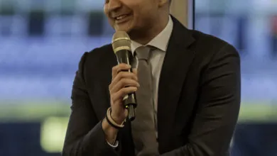 Sanjay Patel speaks at the End of Season Dinner