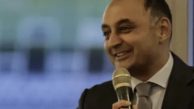 Sanjay Patel speaks at the End of Season Dinner