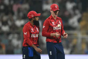 Adil Rashid and Harry Brook 